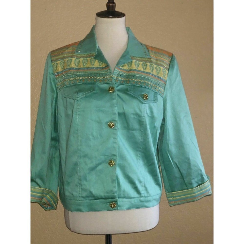 NANCY BOLEN City Girl Womens Silk Jacket M NWOT